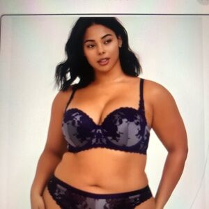 Torrid Dark Purple Lace Push-up Strapless Bra